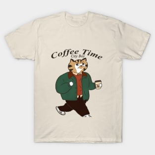 coffe and cat,coffee lover,coffee time T-Shirt